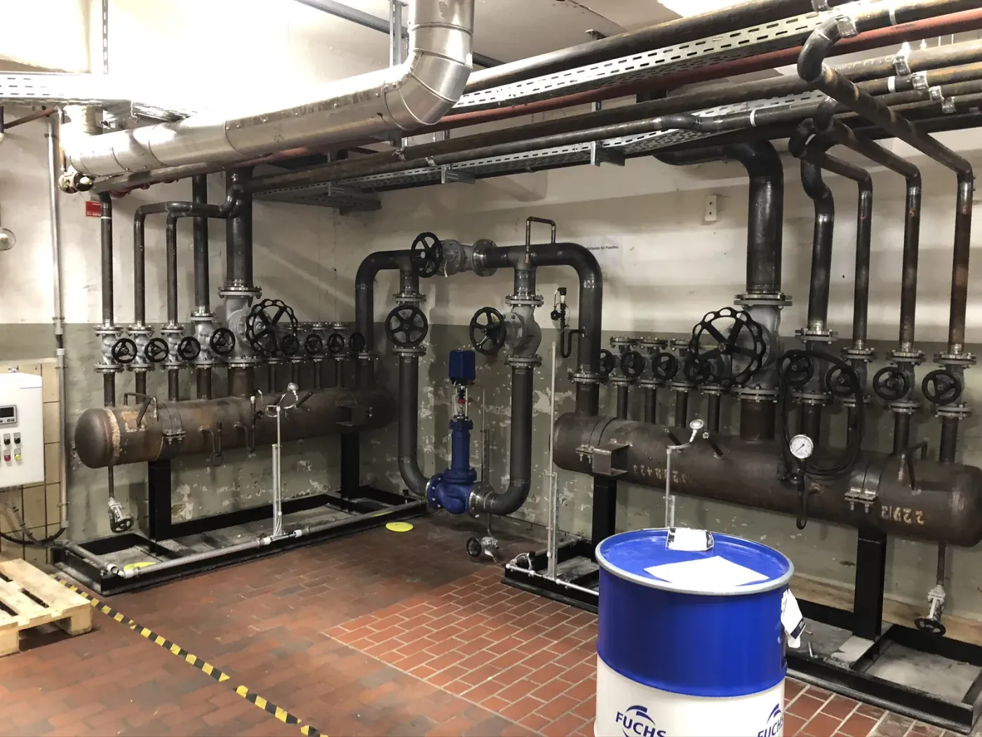 Valve and header room after installation