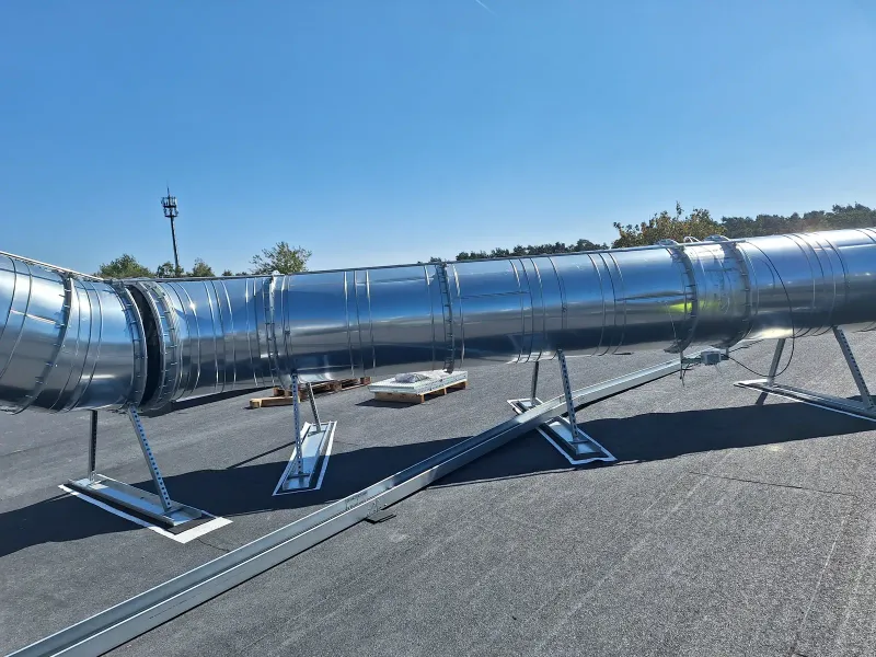 Long duct on the roof