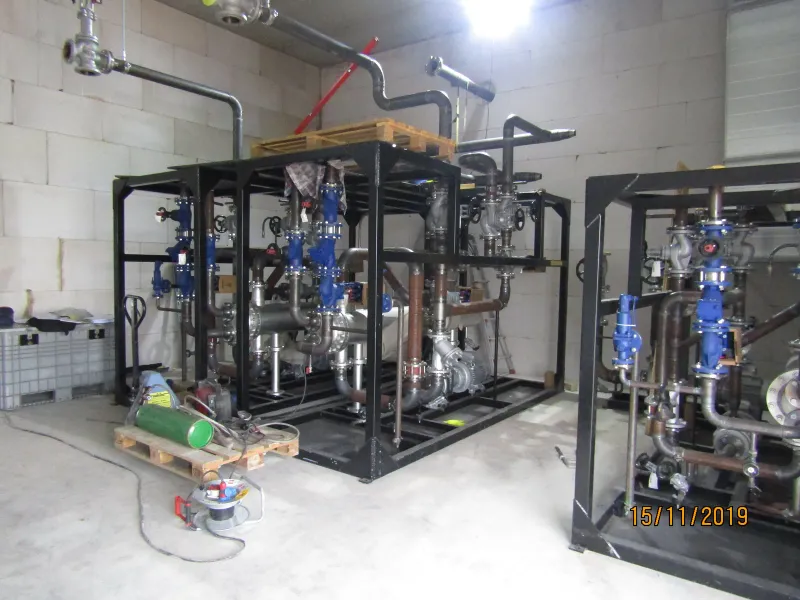 Pump skids delivered, before the electrical work