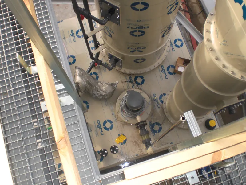Scrubber column from above