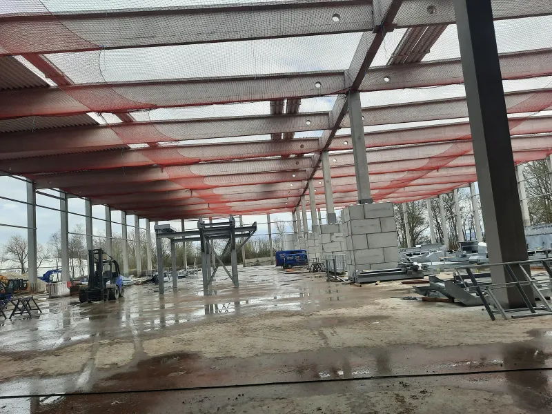 The hall during construction