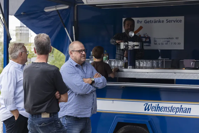 At the drinks trailer