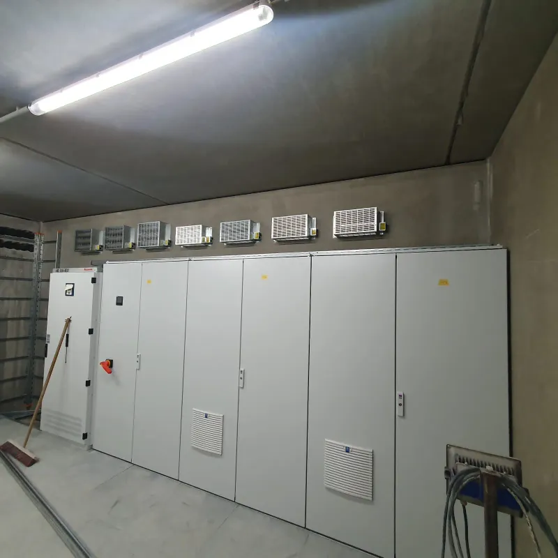 Cabinet row in the new switch room