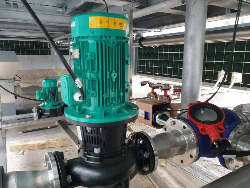 Pump group with valves