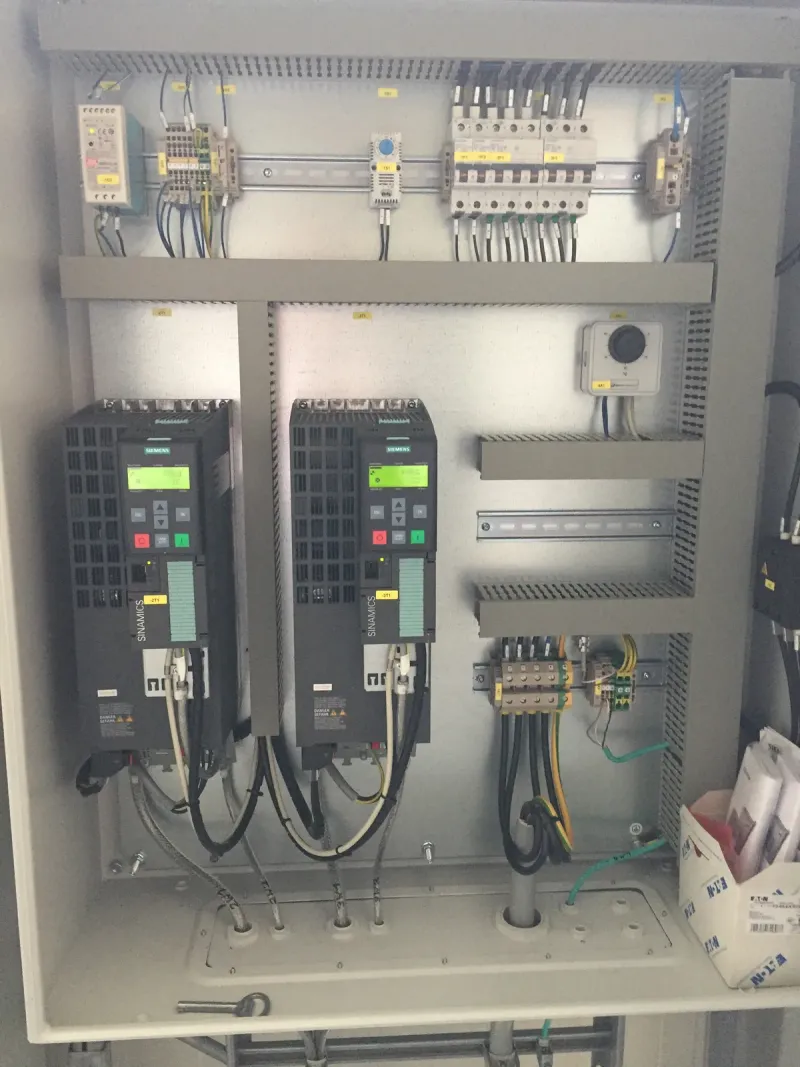 Cabinet with two frequency converters
