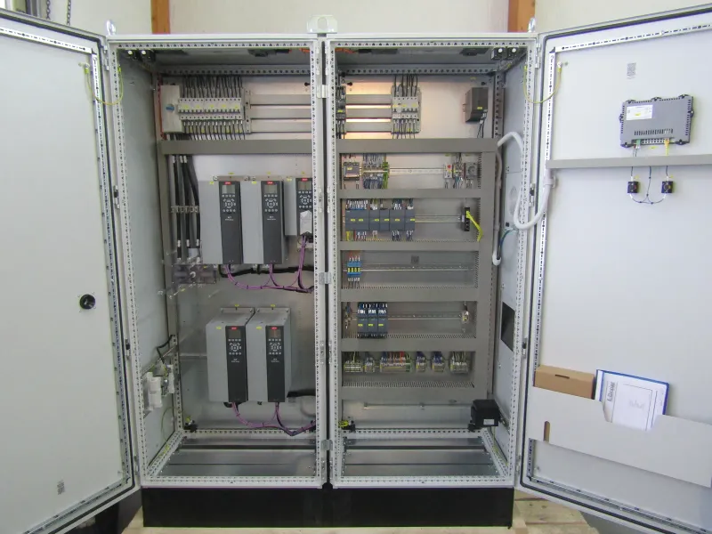 Control cabinet with PLC and drives