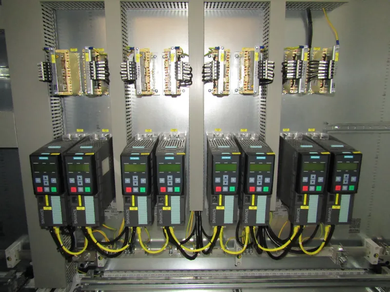 Cabinet with eight frequency converters