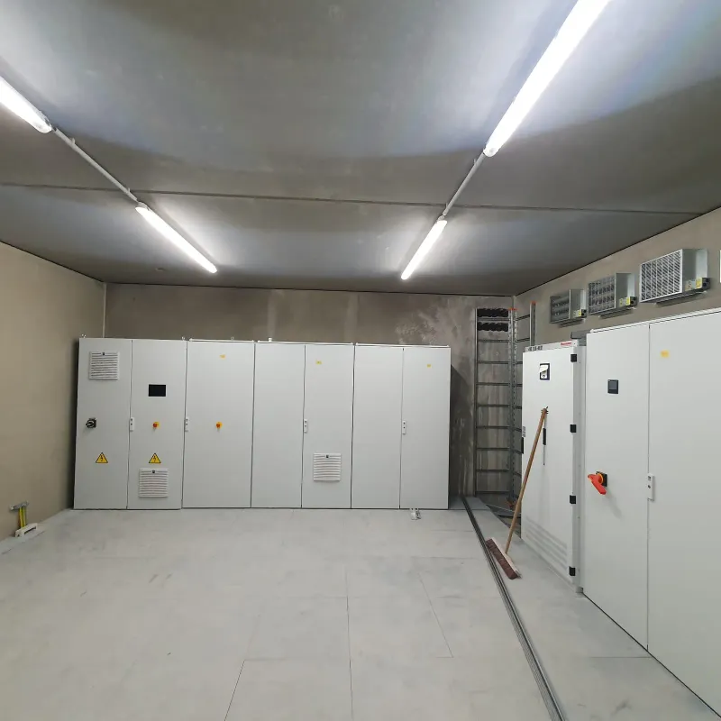 New switch room with the cabinet row